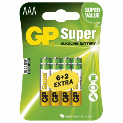 GP AAA Super alkalická - 8 ks (6 + 2)