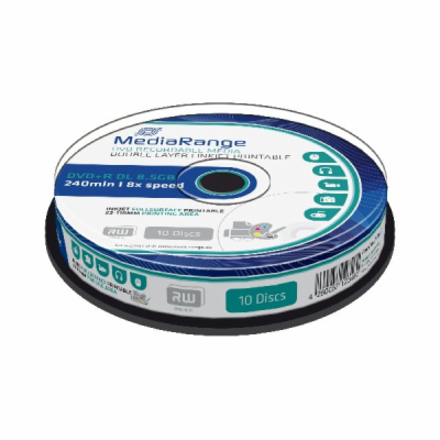 MEDIARANGE DVD+R 8,5GB 8x Dual Layer spindl 10ks Inkjet P...