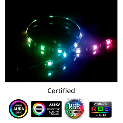 AKASA LED pásek Vegas MB, magnetický, 50cm, RGB 12V