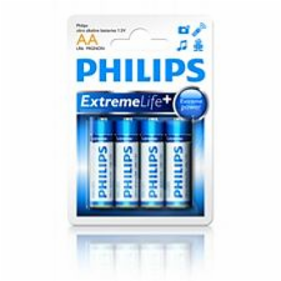 Philips baterie AA ExtremeLife+, alkalická - 4ks