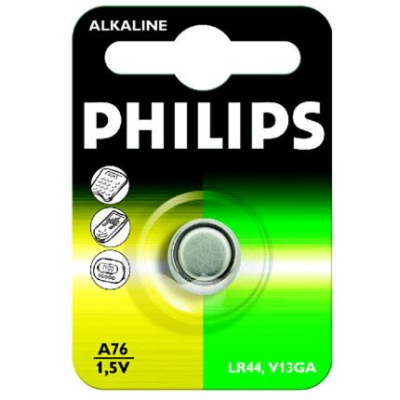 Philips baterie knoflíková A76, alkalická - 1ks (LR44)