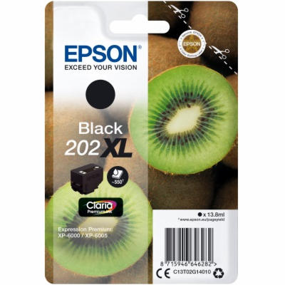 EPSON ink čer Singlepack "Kiwi" Black 202XL Claria Premiu...