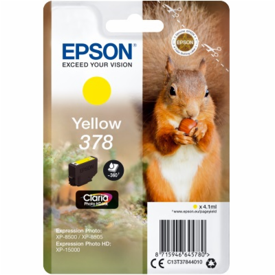 EPSON Singlepack Yellow 378 Claria Photo HD ink