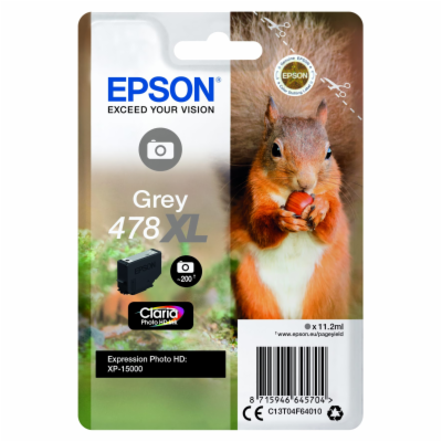 Epson Singlepack Grey 478XL Claria Photo HD Ink