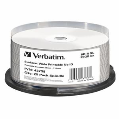 VERBATIM BD-R(25-pack)Blu-Ray/spindle/6x/25GB/Printable/N...