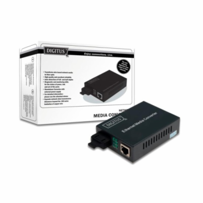 DIGITUS Media Converter, Singlemode 10/100Base-TX to 100B...