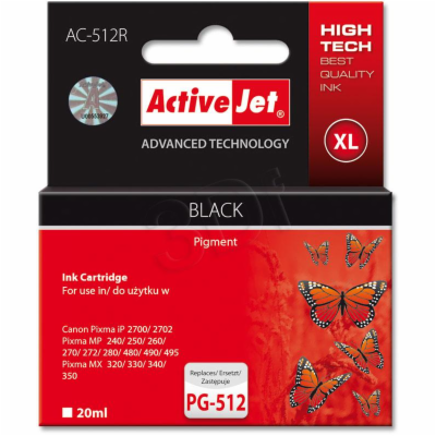 ActiveJet inkoust Canon PG-512 Black ref., 20 ml, AC-512R