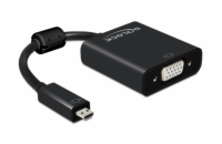 Delock adaptér HDMI Micro-D samec > VGA samice, s Audio, černý