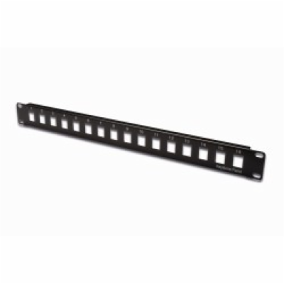 Digitus Blank Patch Panel, 16 port, nestíněný, 1U, černý