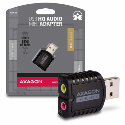 AXAGON ADA-17, USB 2.0 - externí zvuková karta HQ MINI, 9...