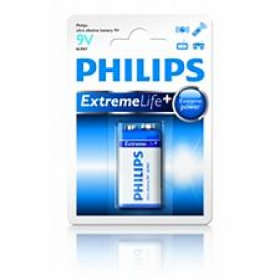 Philips baterie 9V ExtremeLife+, alkalická - 1ks