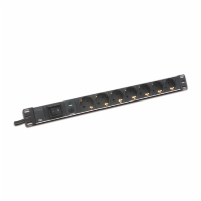 DIGITUS 19" PDU, 1U hliník, SCHUKO -> 7x CEE 7/4, JISTIČ