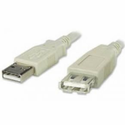 PREMIUMCORD Kabel USB 2.0 A-A 5m, prodlužovací (M/F) šedý