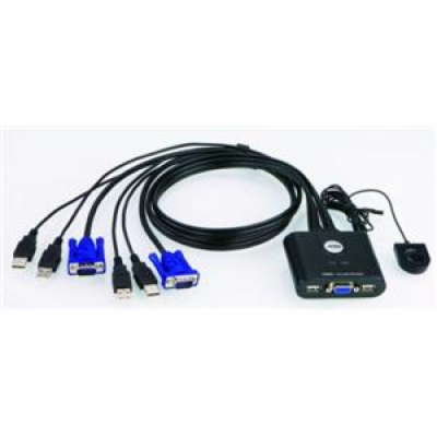 ATEN 2-port KVM USB mini, 1m kabely, DO