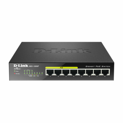 D-Link DGS-1008P D-Link DGS-1008P 8-port Gigabit Desktop ...