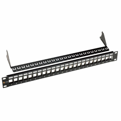 19" modulární neosazený patch panel Solarix 24 portů čern...