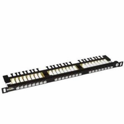 19" patch panel Solarix 24xRJ45 CAT6 UTP s vyvazovací liš...