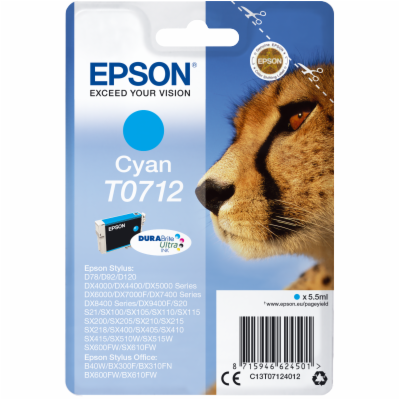 Epson Singlepack Cyan T0712 DURABrite Ultra Ink