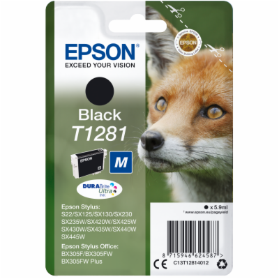 EPSON ink čer Singlepack "Liška" Black T1281 DURABrite Ul...