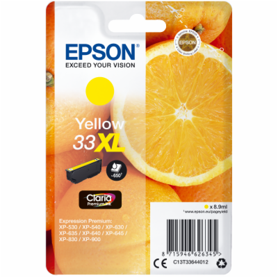 Epson Singlepack Yellow 33XL Claria Premium Ink