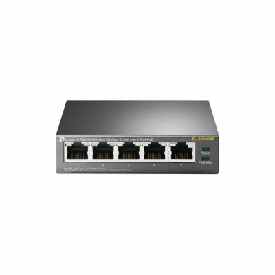 TP-Link switch TL-SF1005P (5x100Mb/s, 4xPoE+, 67W, fanless)