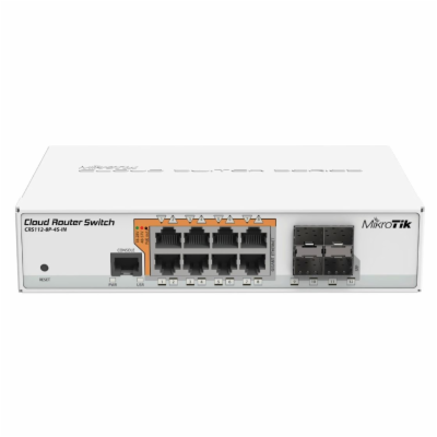 MikroTik Cloud Router Switch CRS112-8P-4S-IN, 400MHz CPU,...