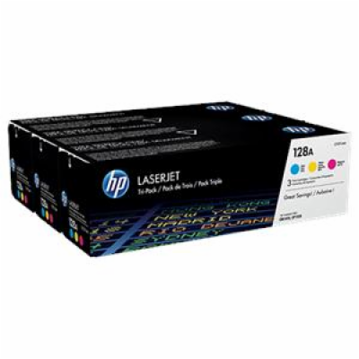 HP 128A CMY 3-pack LJ Toner Cart, CF371AM (1,300 / 1,300 ...