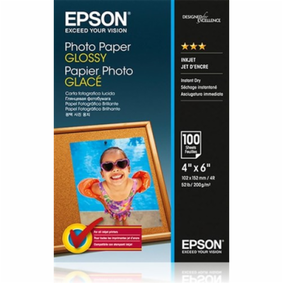 EPSON Photo Paper Glossy 10x15cm, 100 listů, 200g/m2