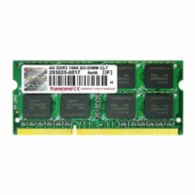 TRANSCEND SODIMM DDR3 4GB 1066MHz 2Rx8 CL7 JetRam™ Retail