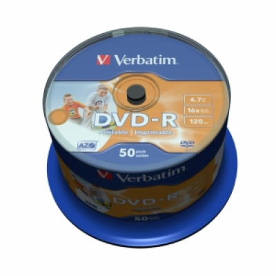 VERBATIM DVD-R(50-Pack)Spindle/Inkjet Printable Wide/16x/...