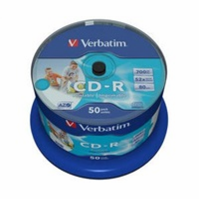 VERBATIM CD-R(50-Pack)Spindle/Inkjet Printable/52x/700MB ...