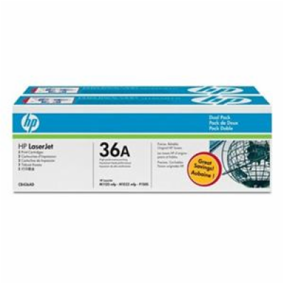 HP černý toner pro LJ P1505, aQ 2000 str. CB436AD 2pack o...