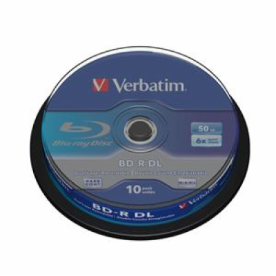 VERBATIM BD-R DL 50GB, 6x, spindle 10 ks