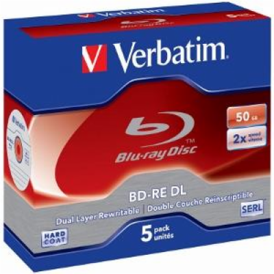 BD-RE VERBATIM DL Blu-Ray,Jewel,2x,50GB,(5-pack)