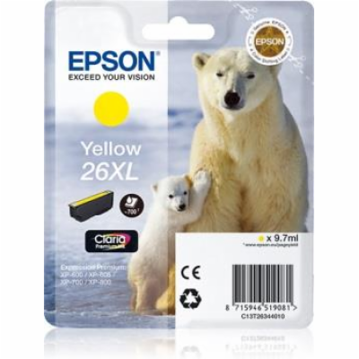 EPSON ink bar Singlepack "Lední medvěd" Yellow 26XL Clari...