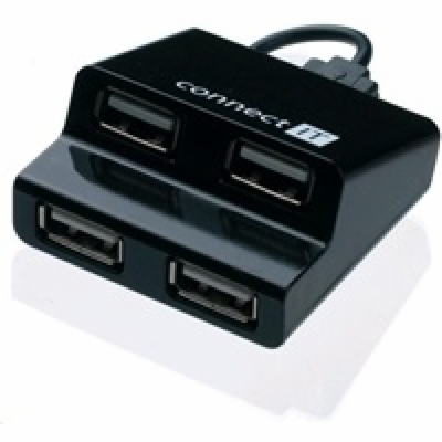 CONNECT IT USB hub 4 porty STEP - černý