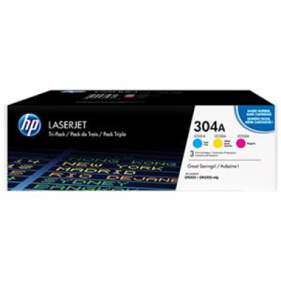 HP 304A CMY 3-pack LJ Toner Cart, CF372AM (2,800 / 2,800 ...