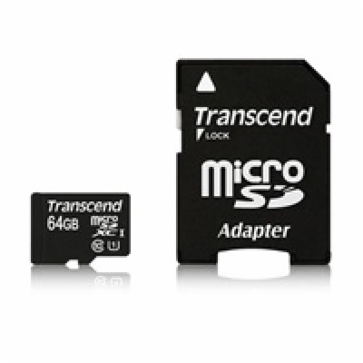 Transcend 64GB microSDXC UHS-I 400x Premium (Class 10) pa...