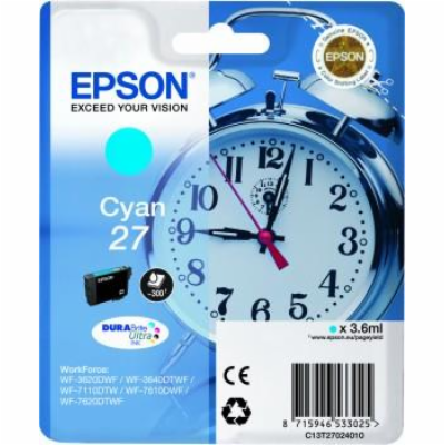 Epson Singlepack Cyan 27 DURABrite Ultra Ink