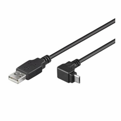 PremiumCord Kabel micro USB 2.0, A-B, konektor do úhlu 90...