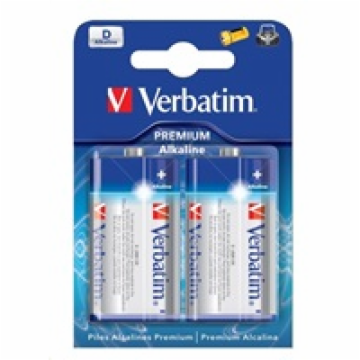 VERBATIM Alkalické baterie D,  2 PACK / LR20