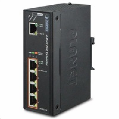 Planet průmyslový PoE/LAN extender, 1xPoE-in, 4xPoE-out 6...