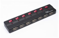 PremiumCord USB 2.0 HUB 7-portový s ext. napájením a vypínači portů