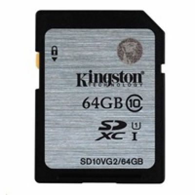 Kingston 64GB SDXC Class10 UHS-I (Read 45MB/s, Write 10MB/s)