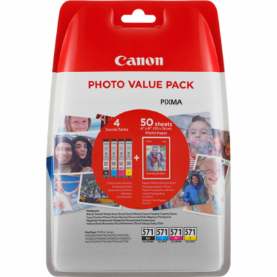 Canon multipack inkoustových náplní CLI-571-C+M+Y+BK / 50...