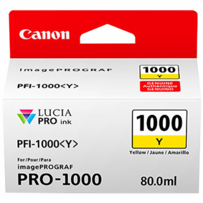 Canon CARTRIDGE PFI-1000Y žlutá pro ImagePROGRAF PRO-1000...