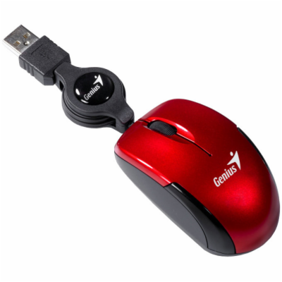 GENIUS myš MicroTraveler V2/ drátová/ 1200 dpi/ USB/ červená