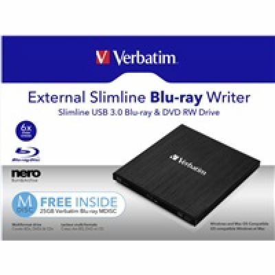 VERBATIM externí mechanika Slimline Blu-ray Rewriter USB ...