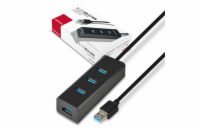 AXAGON HUE-S2BL, 4x USB 3.0 CHARGING hub, micro USB nap. konektor, kabel USB-A 1.2m