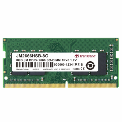 Transcend paměť 8GB (JetRam) SODIMM DDR4 2666 1Rx8 CL19